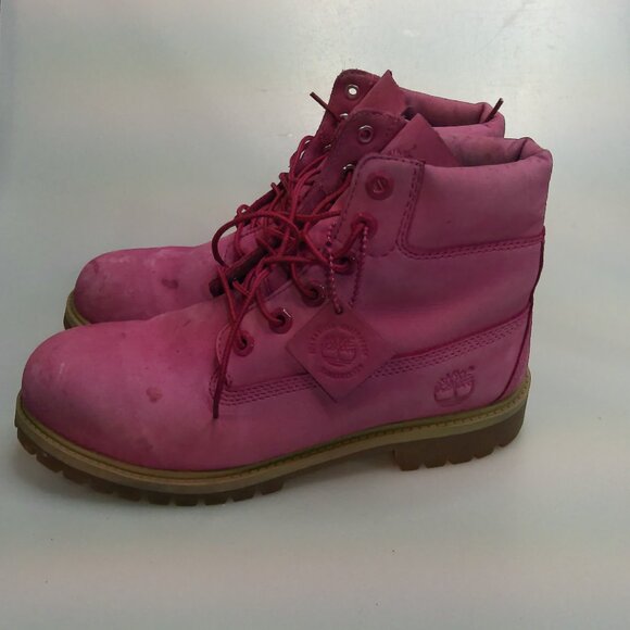 Timberland Boots Women's Size 7 Pink Nellie Chukka Nubuck Leather Shoes - Picture 1 of 10